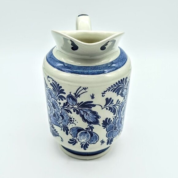 Vintage Delft Blue Distel Hand Painted Holland Ceramic Pitcher - Picture 3 of 7